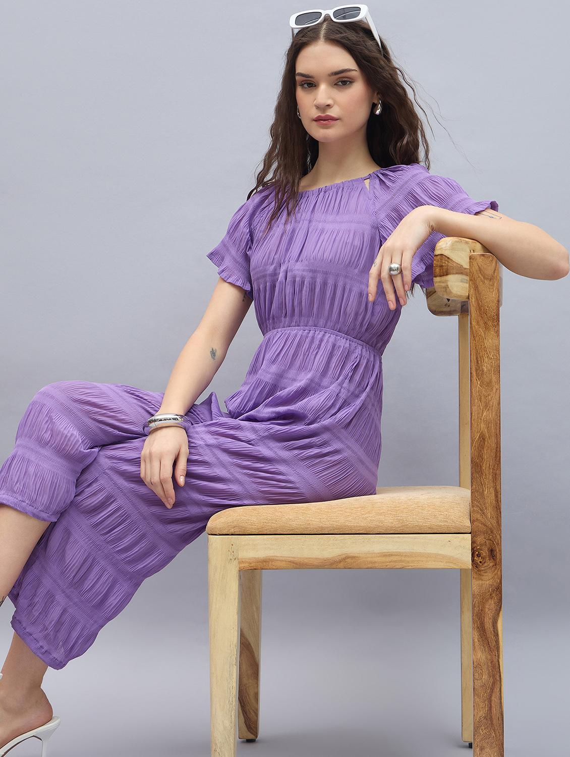 women lavender solid full length jumpsuit - 21976949 - Standard Image - 3