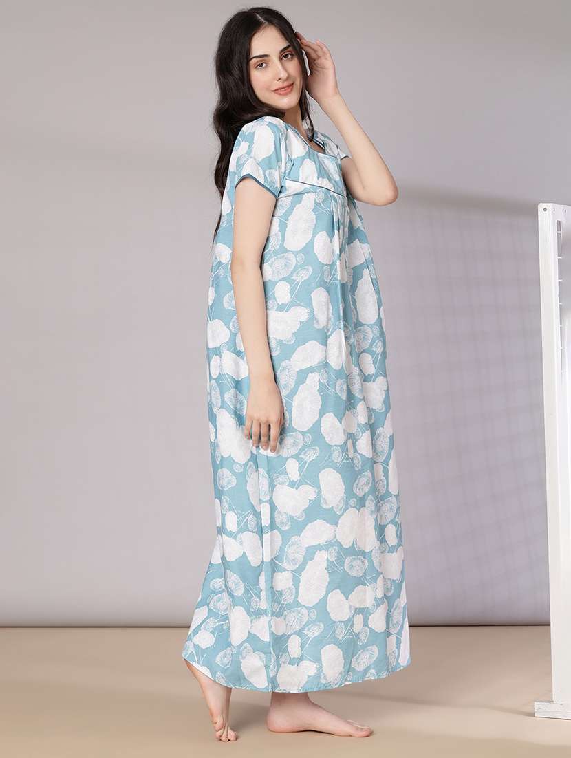 women printed short sleeve nighty - 21977007 -  Standard Image - 3