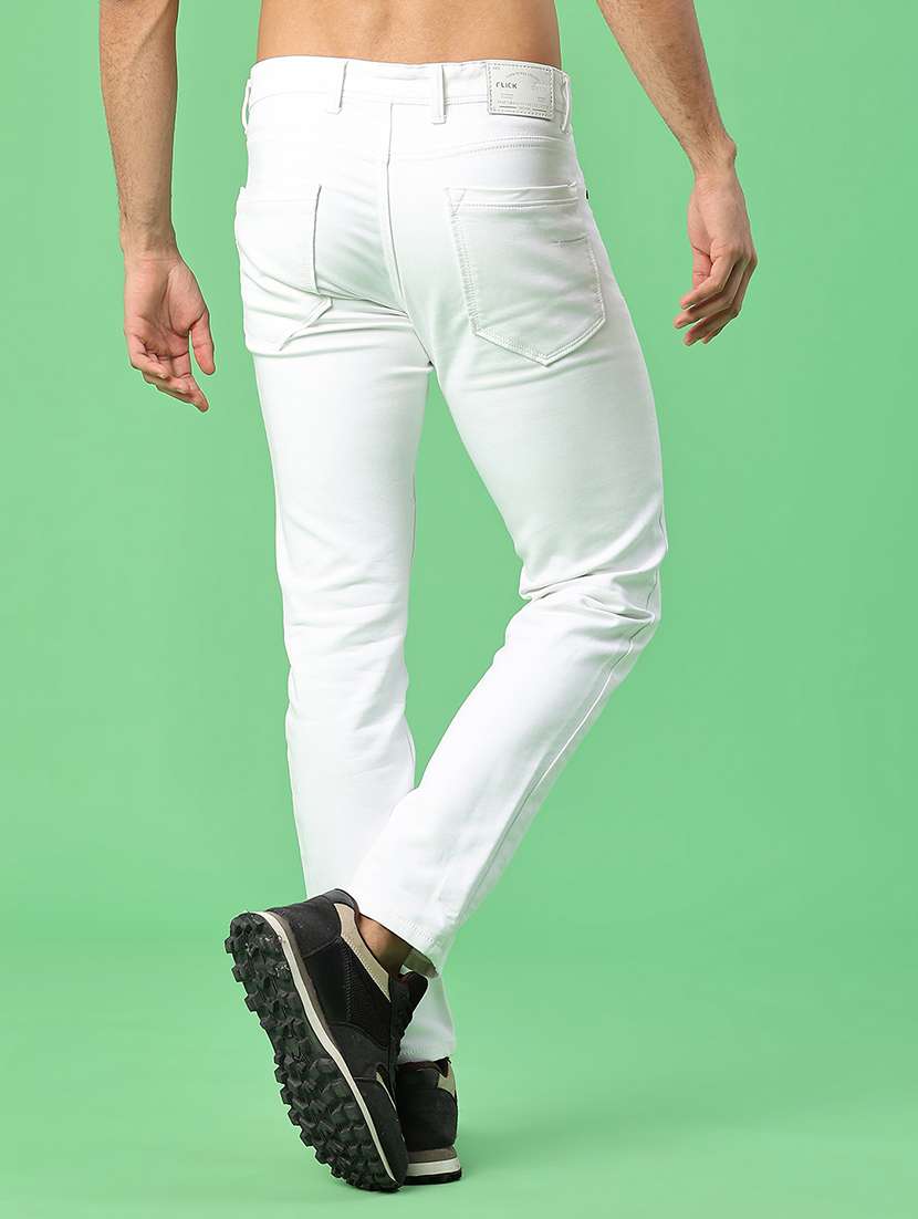 men plain mid rise full length slim fit jeans - 21977019 -  Standard Image - 3