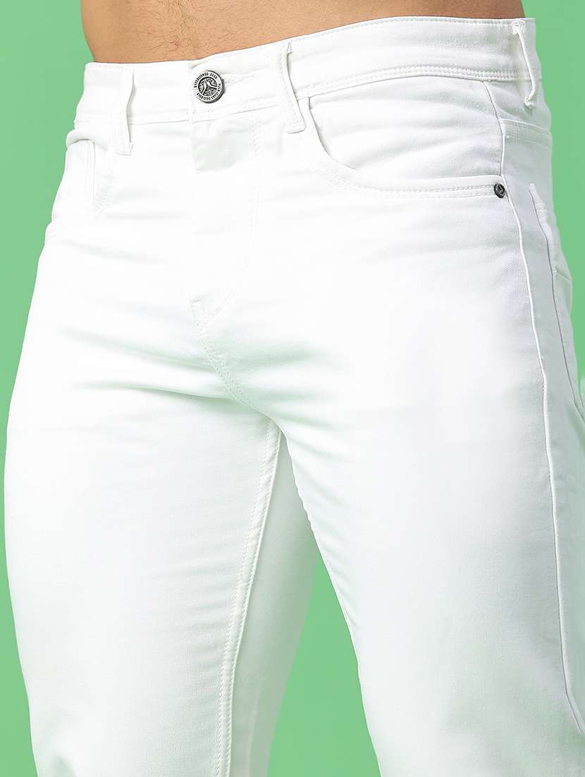men plain mid rise full length slim fit jeans - 21977019 -  Standard Image - 5