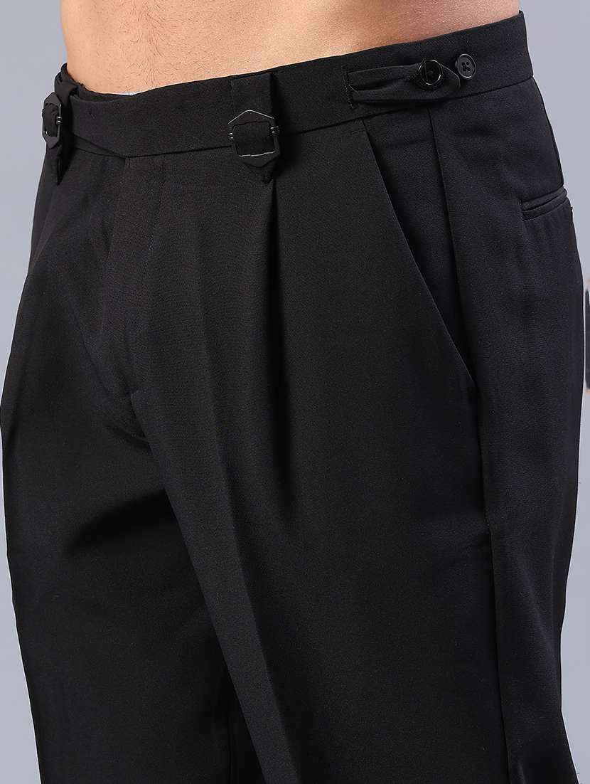 men solid mid rise flat front formal trouser - 21977021 -  Standard Image - 5