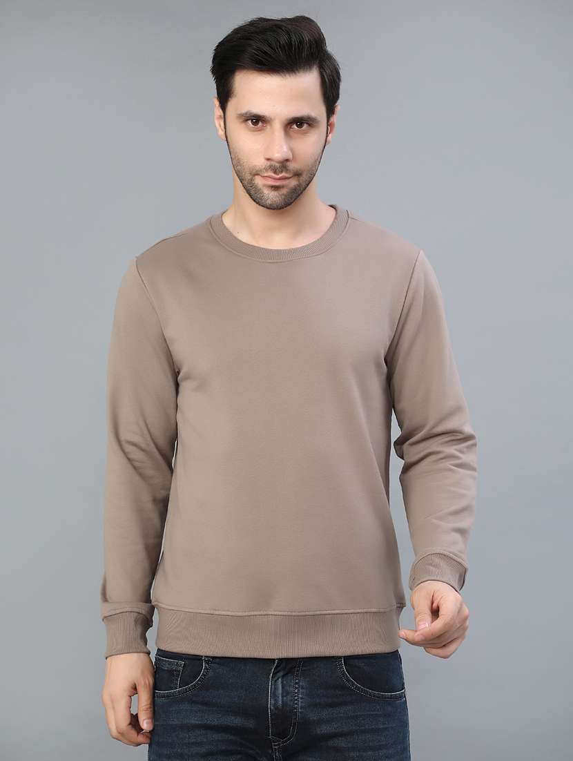 men solid long sleeve sweatshirt