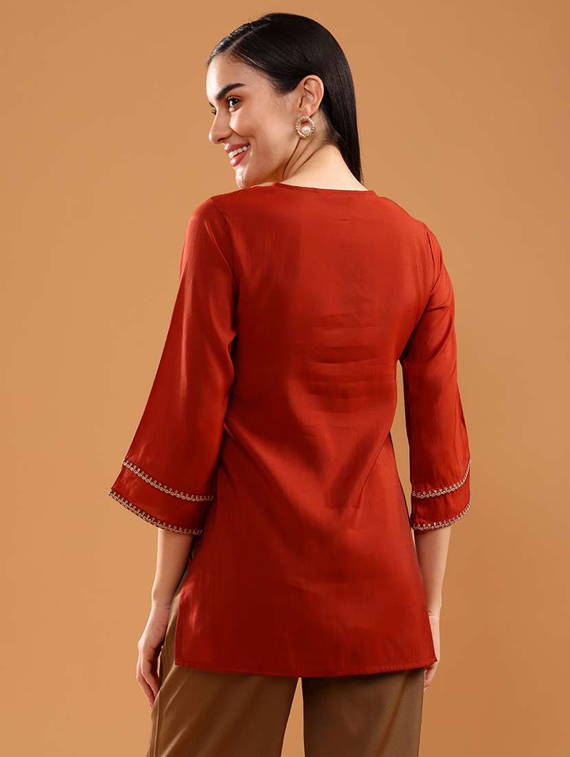 women printed three quarter sleeve kurti - 21977079 -  Standard Image - 3