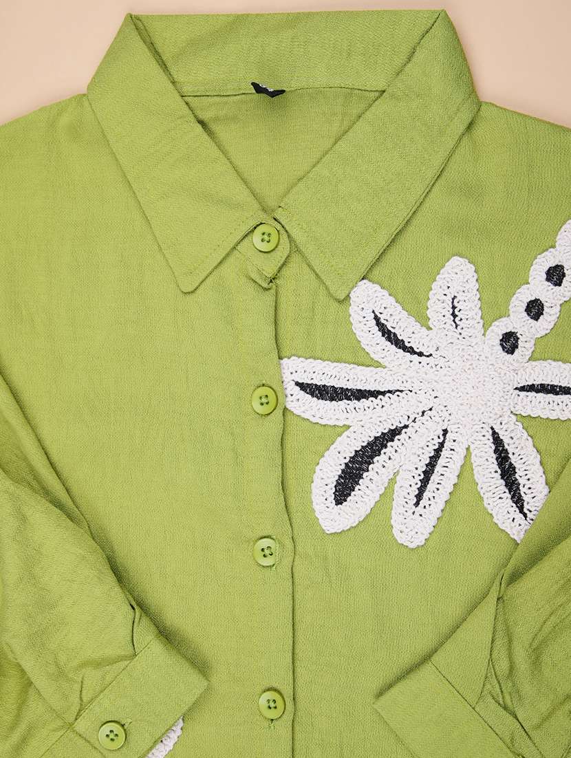 girls self designed long sleeve collared shirt - 21977160 -  Standard Image - 3