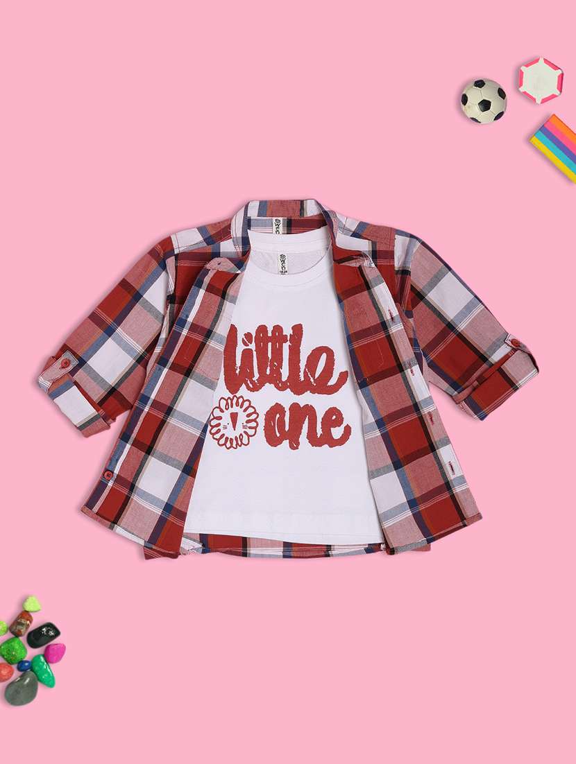 boys checkered long sleeve shirt with vest