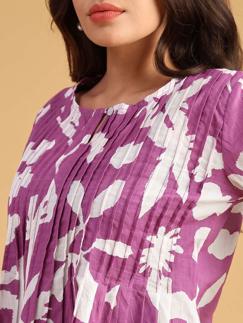 women printe three quarter sleeve kurti - 21977208 -  Standard Image - 5