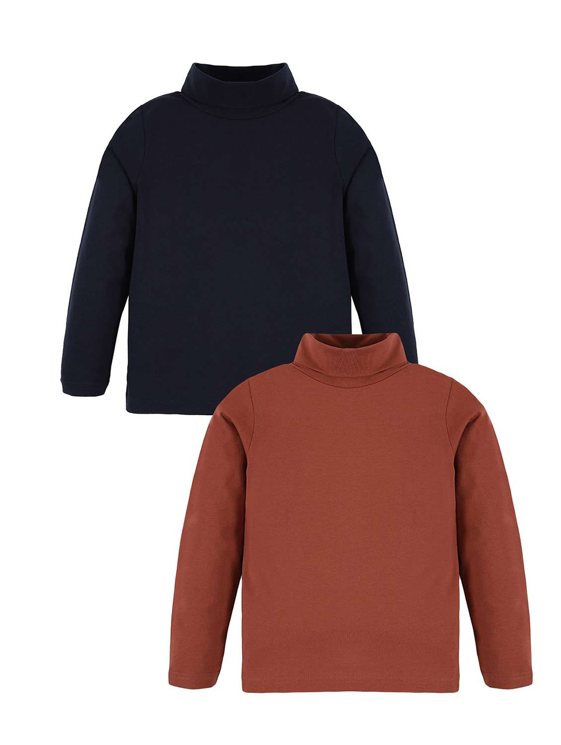 boys pack of 2 solid long sleeve t-shirt