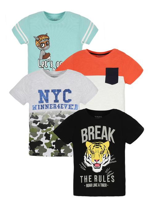 boys pack of 4 printed round neck t-shirt - 21977240 -  Standard Image - 0