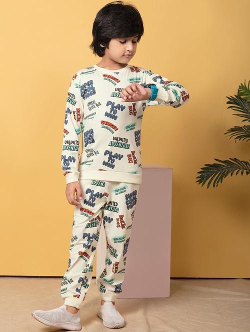 boys printed t-shirt & jogger full length set - 21977244 - Standard Image - 0