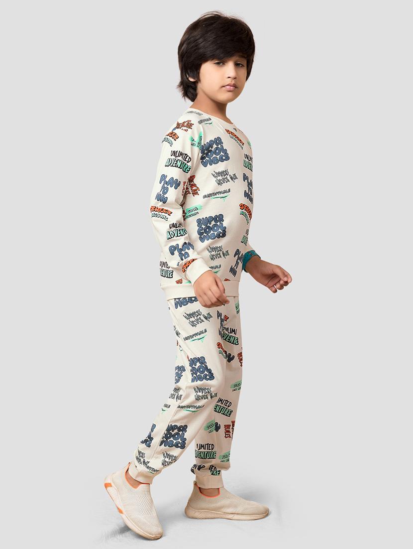 boys printed t-shirt & jogger full length set - 21977244 - Standard Image - 3