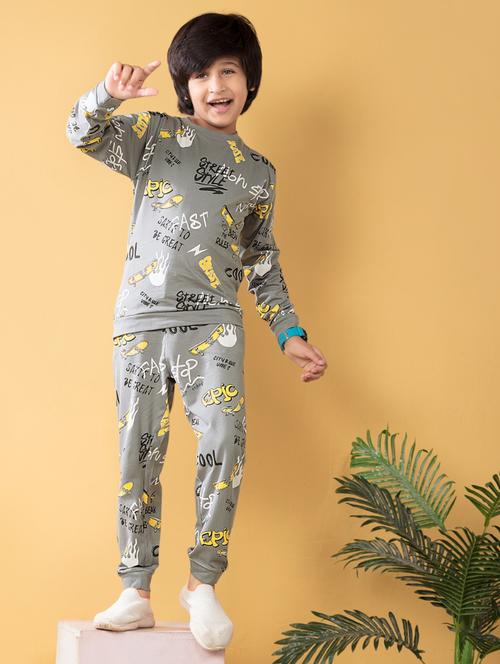 boys printed t-shirt & jogger full length set - 21977246 - Standard Image - 0