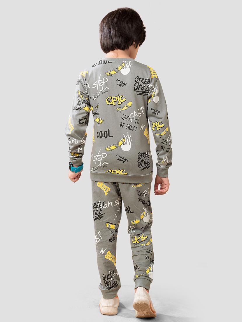 boys printed t-shirt & jogger full length set - 21977246 - Standard Image - 3