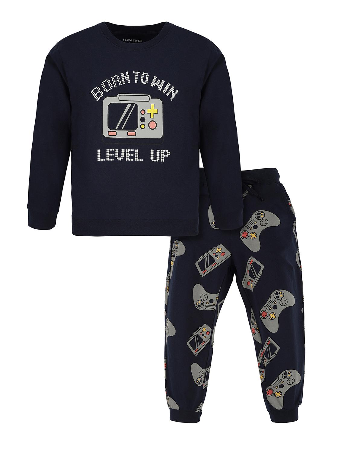 boys printed t-shirt & jogger full length set - 21977247 -  Zoom Image - 0