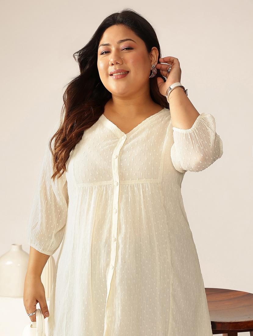 women plus size self designed a-line tunic - 21977283 - Standard Image - 3