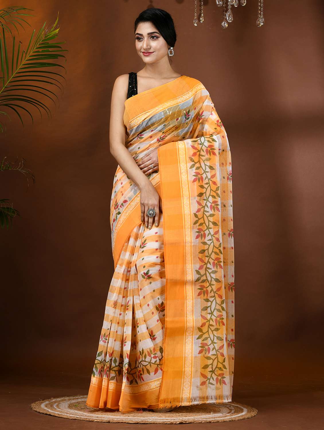 women printed handloom saree