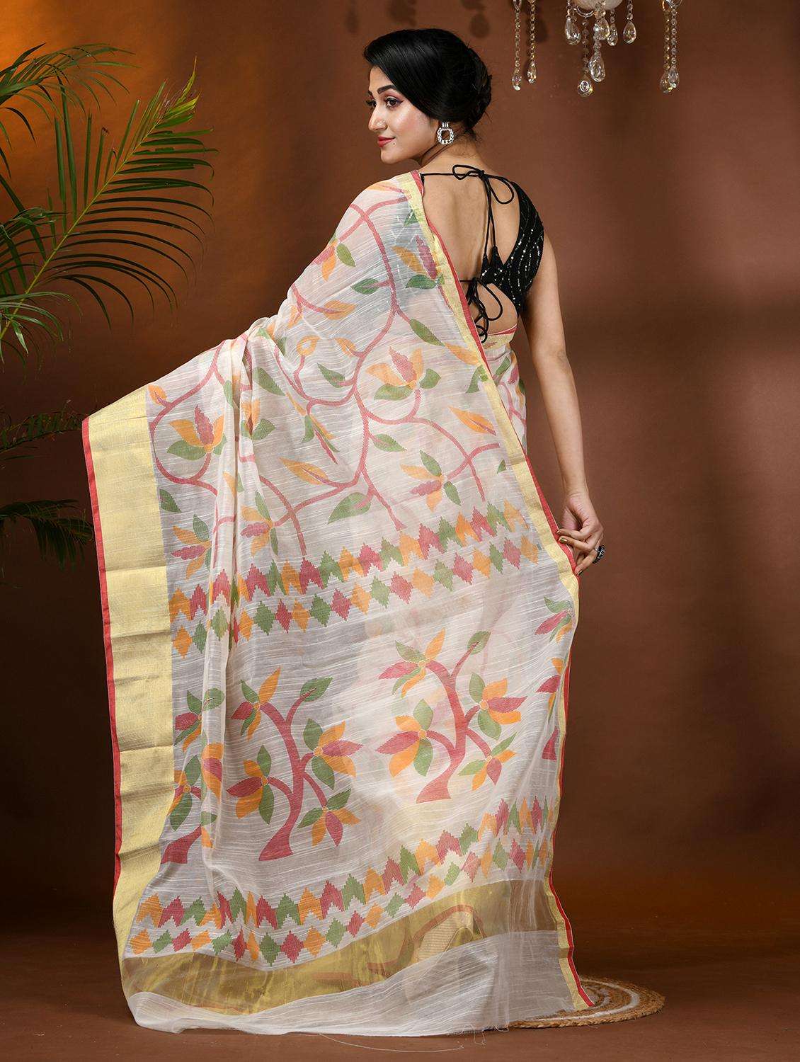 women printed handloom saree with blouse - 21977372 -  Standard Image - 3