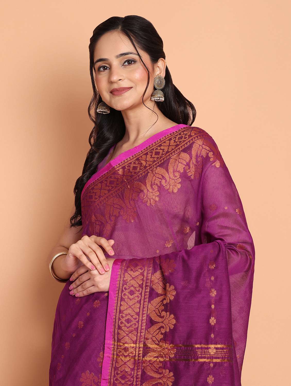 women self design handloom saree with blouse - 21977452 -  Standard Image - 3