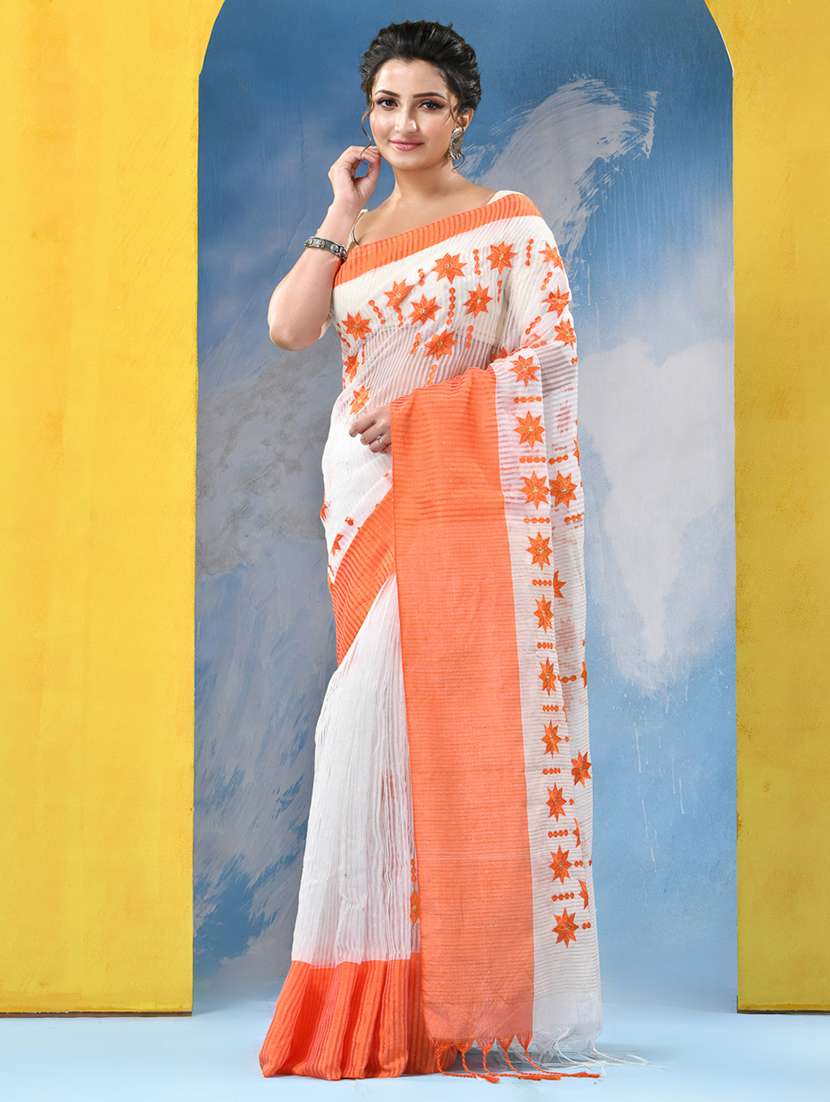 women floral handloom saree with blouse