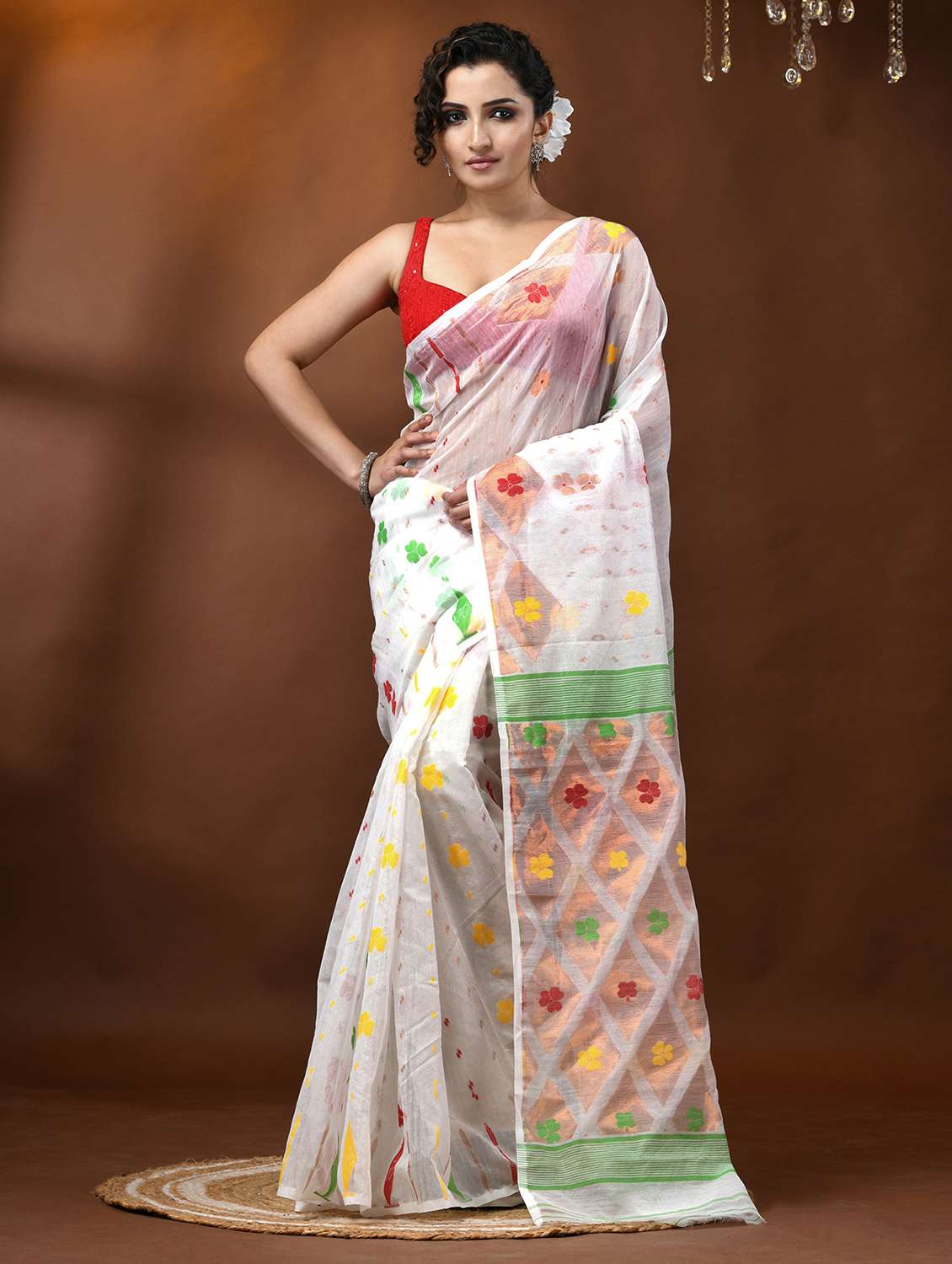 women self design jamdani saree - 21977472 -  Zoom Image - 0