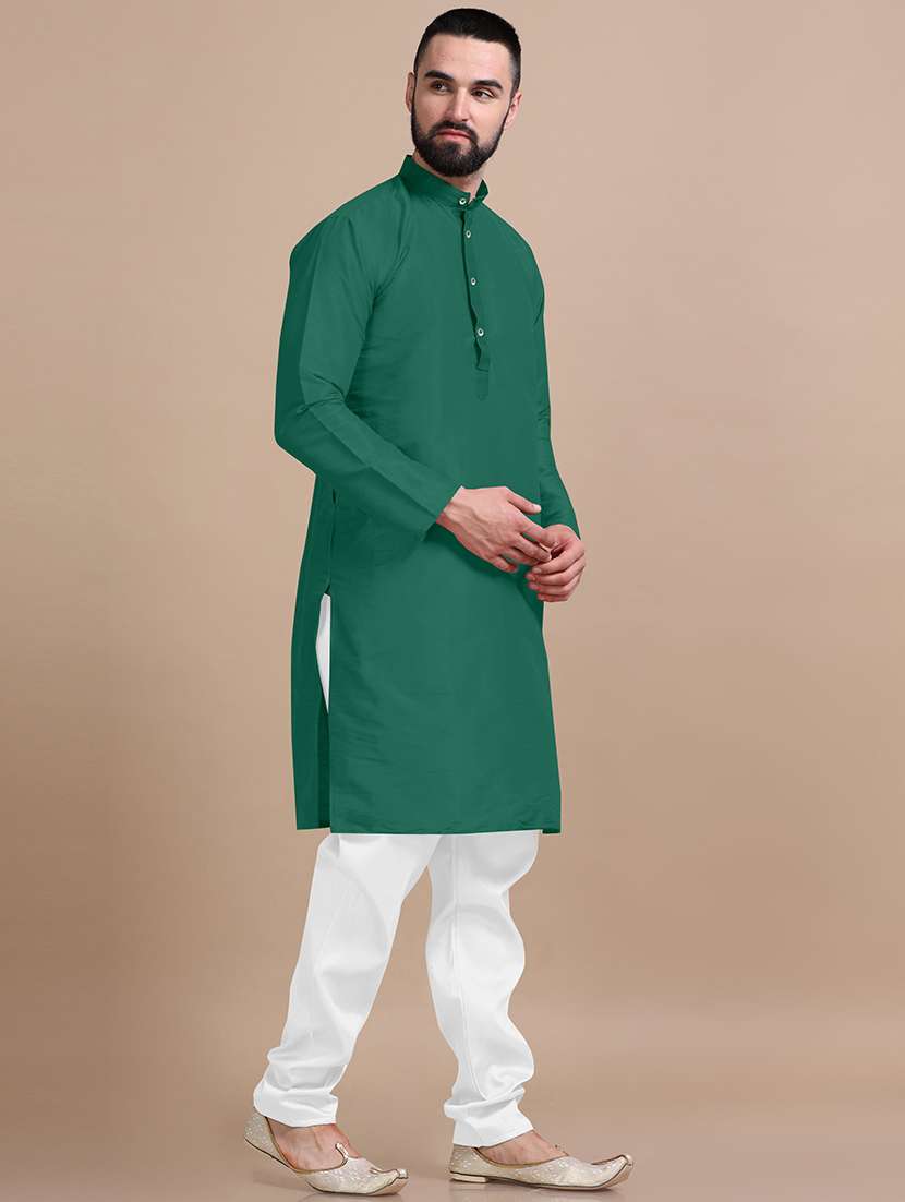 men pack of 2 solid mandarin neck kurta pyjama set - 21977502 -  Standard Image - 3