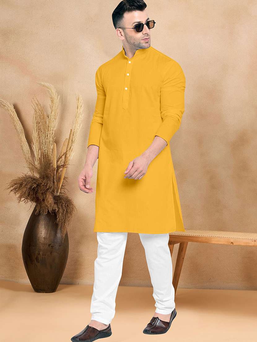 men pack of 2 solid mandarin neck kurta pyjama set - 21977545 -  Standard Image - 3