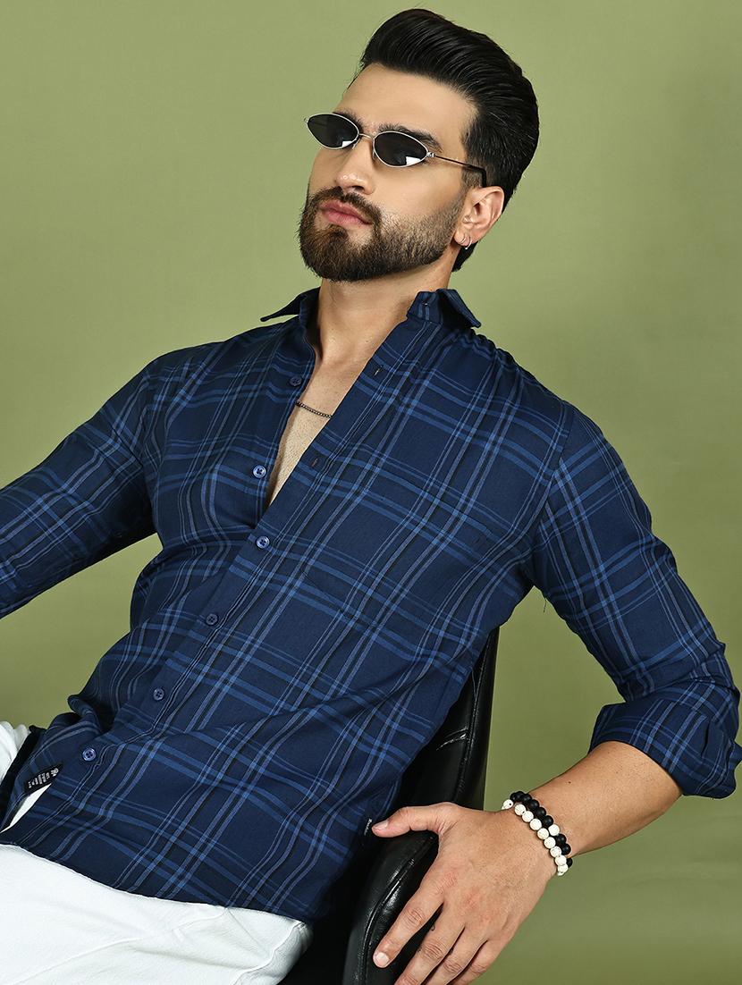 men checkered long sleeve regular fit casual shirt - 21977619 - Zoom Image - 0