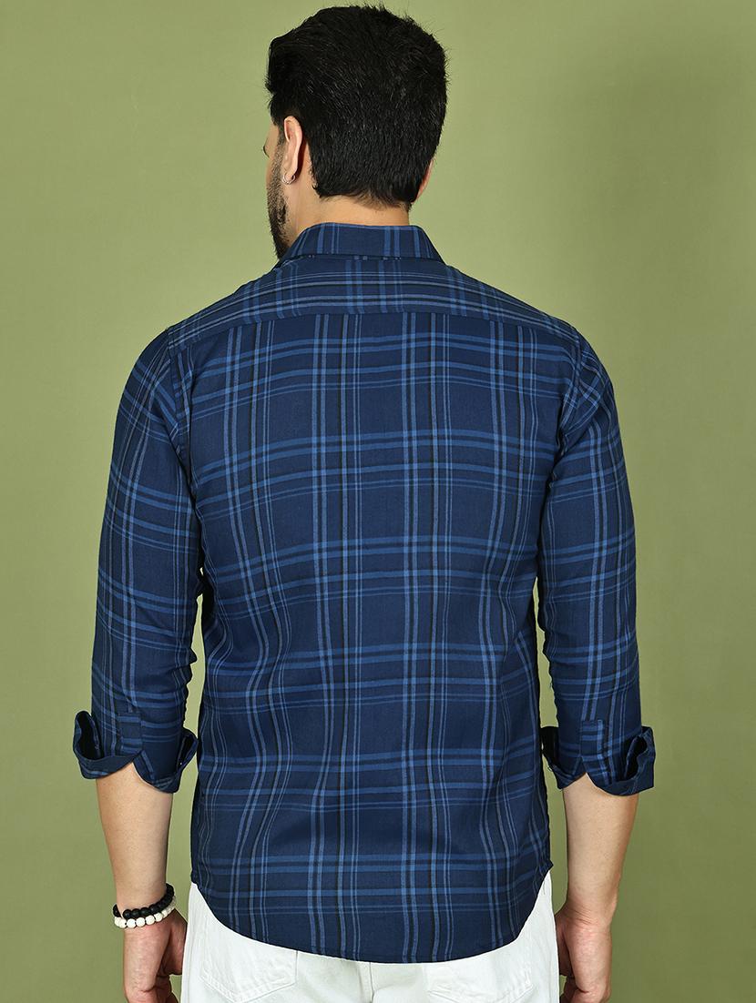 men checkered long sleeve regular fit casual shirt - 21977619 - Standard Image - 3
