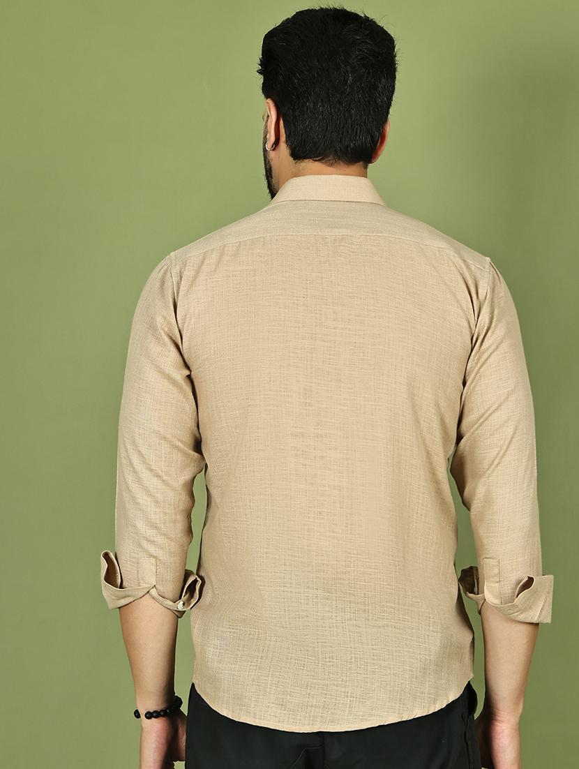 men solid long sleeve regular fit casual shirt - 21977622 - Standard Image - 3