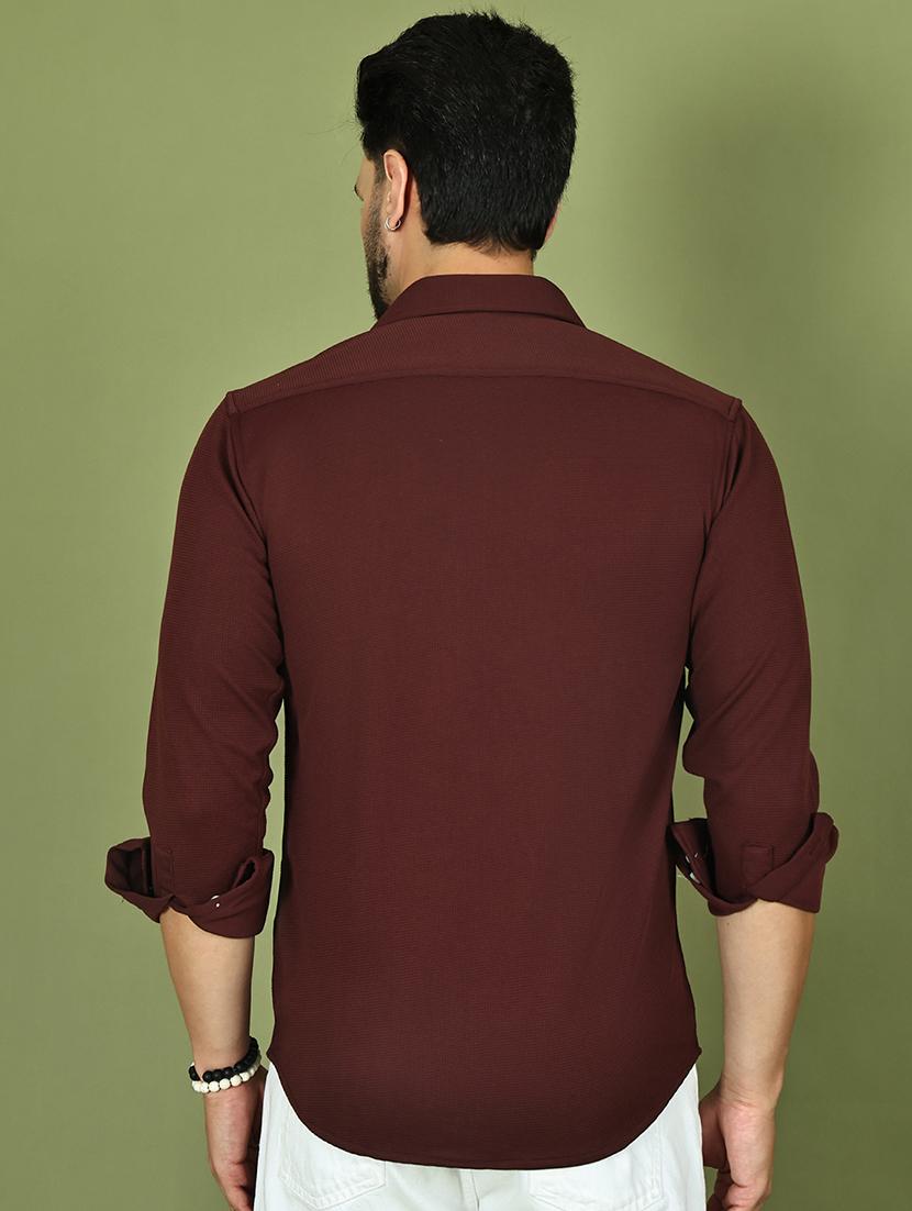 men solid long sleeve regular fit casual shirt - 21977625 - Standard Image - 3