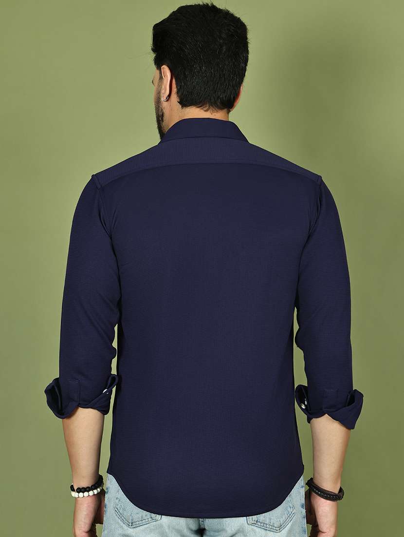 men solid long sleeve regular fit casual shirt - 21977626 -  Standard Image - 3