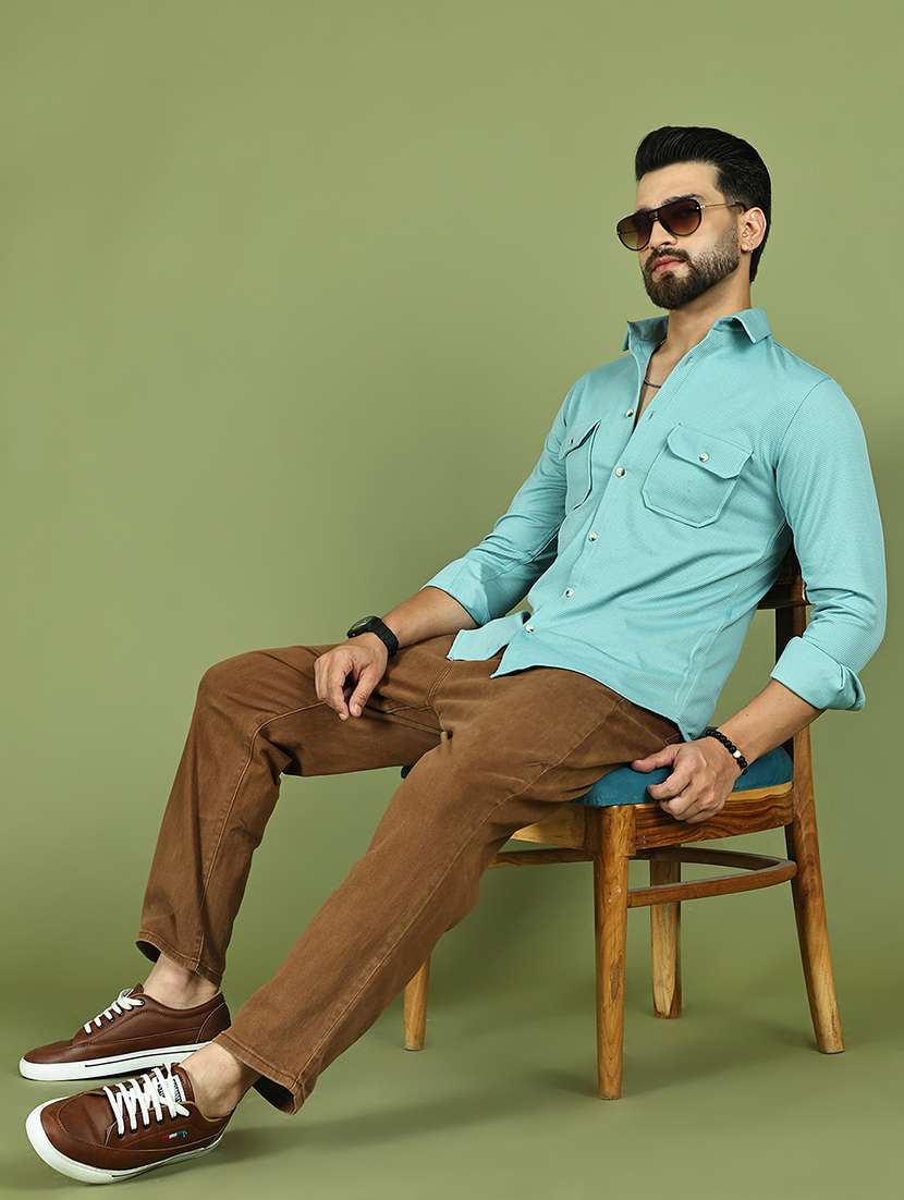 men solid long sleeve regular fit casual shirt - 21977627 -  Standard Image - 5