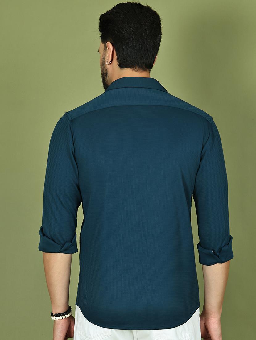 men solid long sleeve regular fit casual shirt - 21977628 - Standard Image - 3
