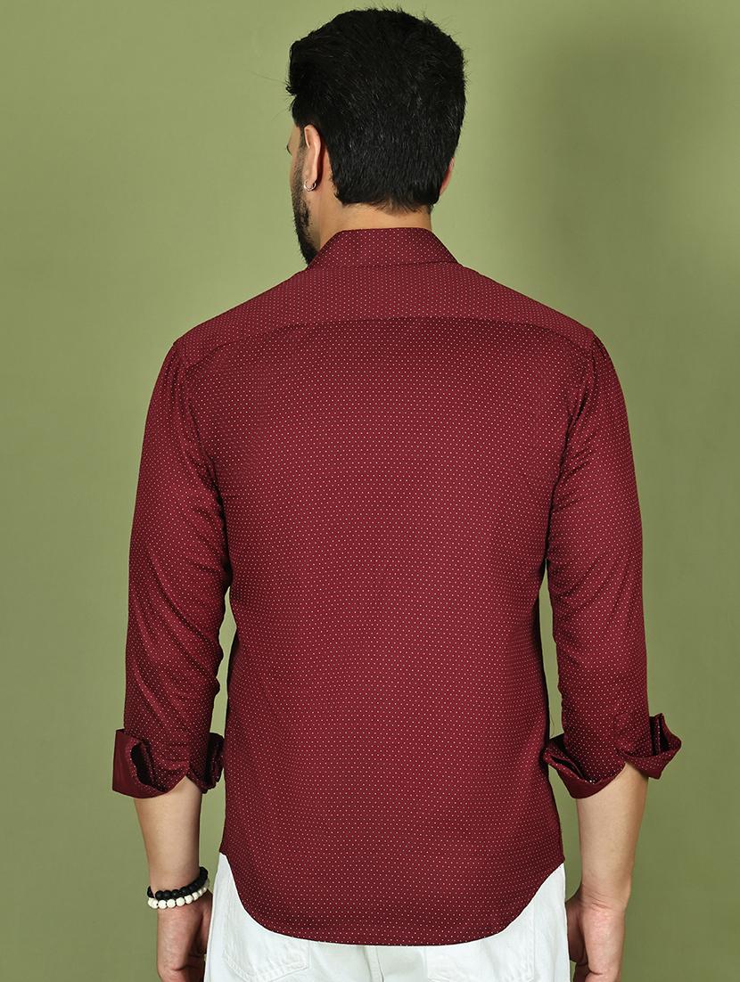 men polka dot long sleeve regular fit casual shirt - 21977630 - Standard Image - 3