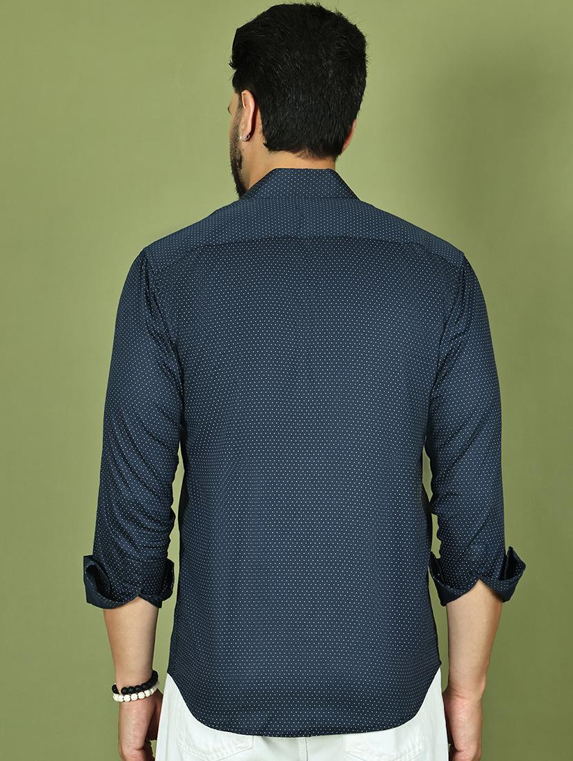 men polka dot long sleeve regular fit casual shirt - 21977631 - Standard Image - 3