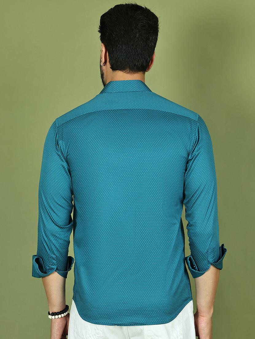 men polka dot long sleeve regular fit casual shirt - 21977632 - Standard Image - 3
