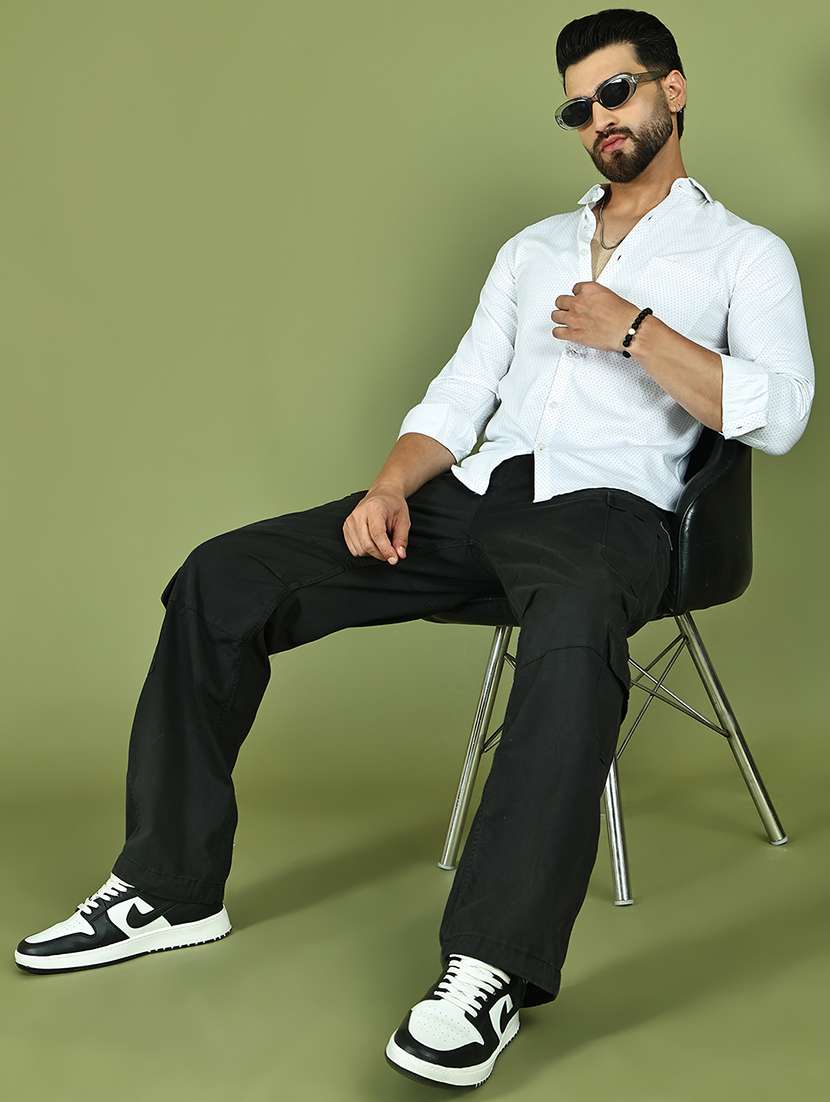 men polka dot long sleeve regular fit casual shirt - 21977633 -  Standard Image - 5