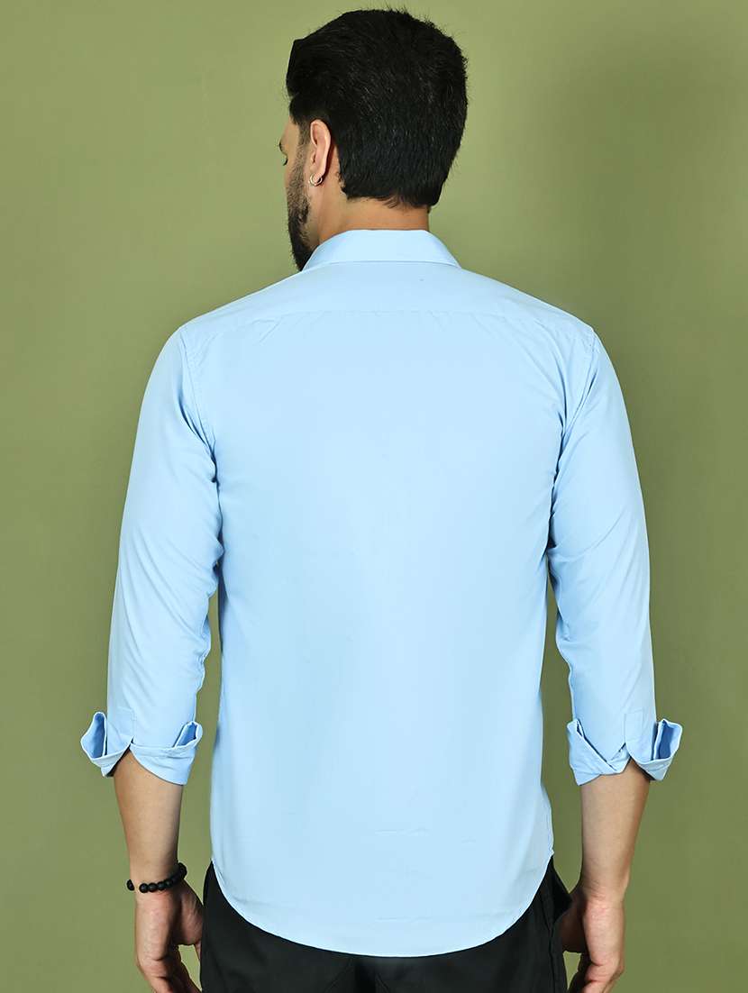 men solid long sleeve regular fit casual shirt - 21977639 -  Standard Image - 3