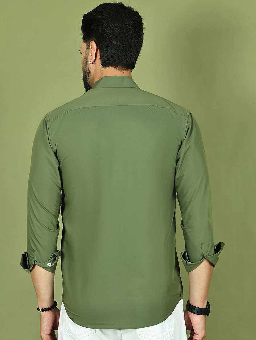 men solid long sleeve regular fit casual shirt - 21977640 -  Standard Image - 3