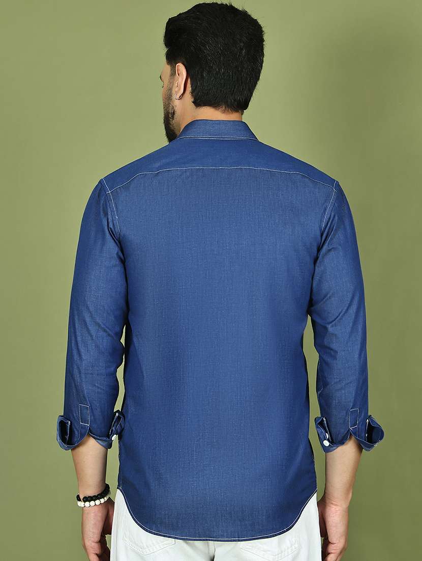 men solid long sleeve regular fit casual shirt - 21977642 -  Standard Image - 3