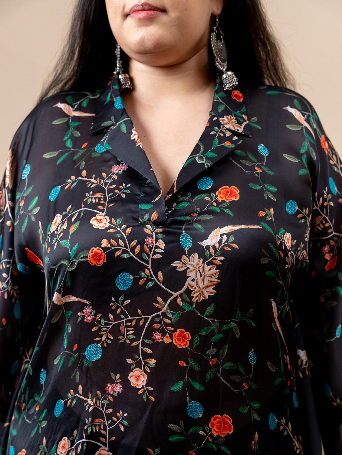 women floral printed kimono sleeve ethnic co ord set - 21977706 - Standard Image - 3