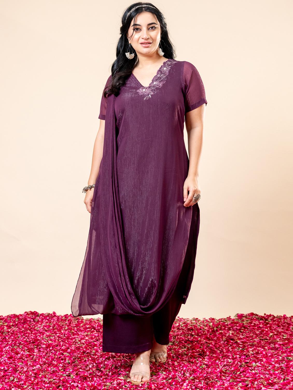 women floral short sleeve kurta pant set - 21977707 -  Zoom Image - 0