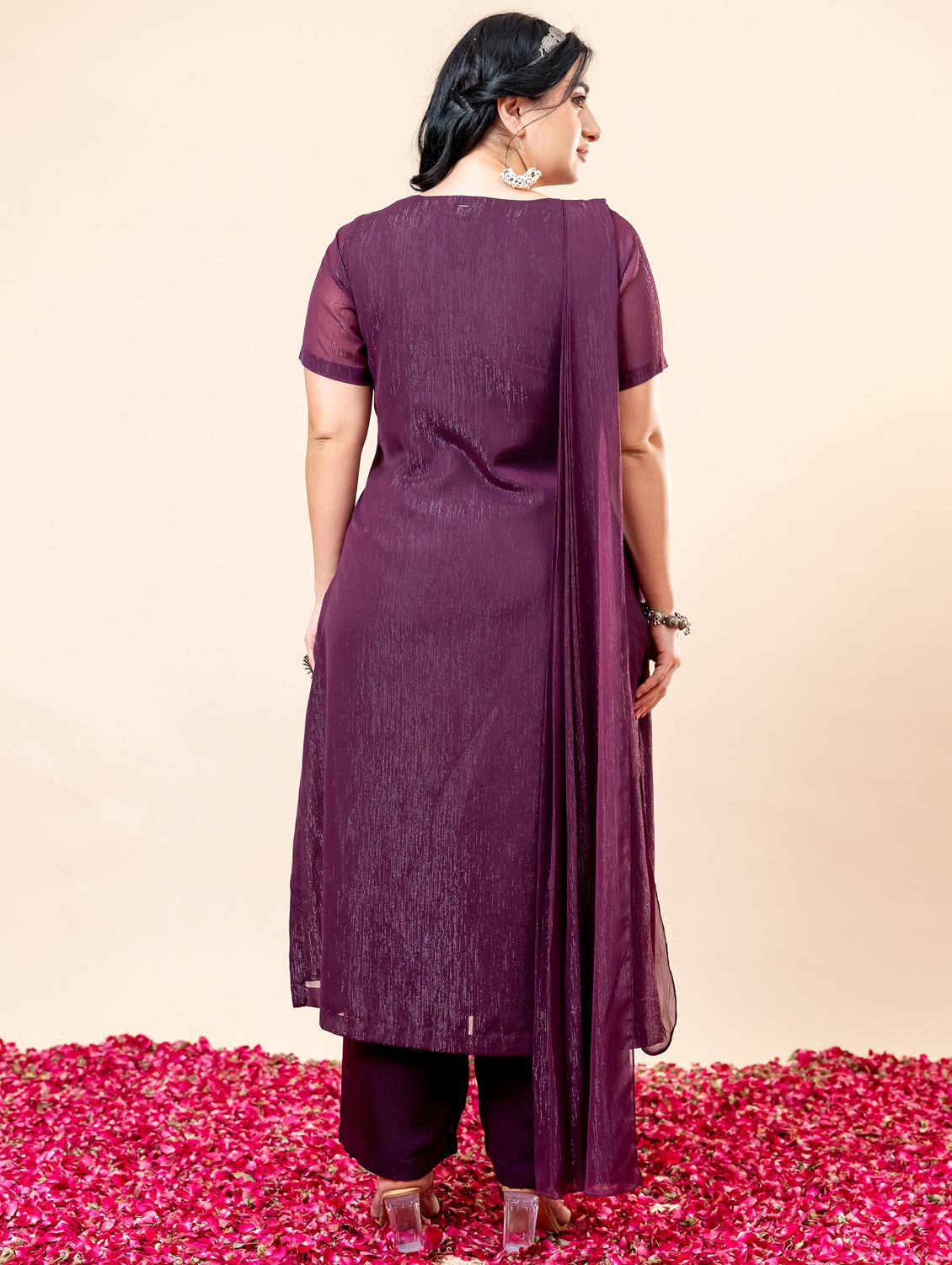 women floral short sleeve kurta pant set - 21977707 - Standard Image - 3
