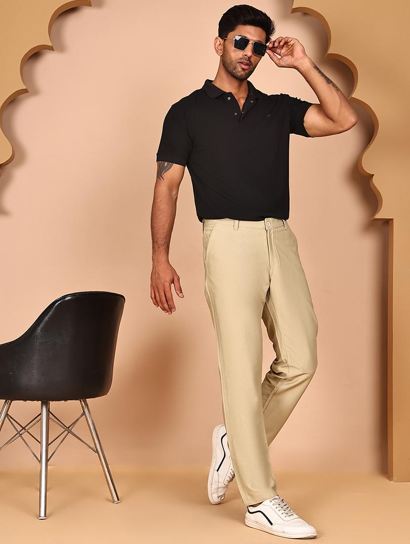 men solid mid rise flat front casual chinos - 21977712 - Standard Image - 5