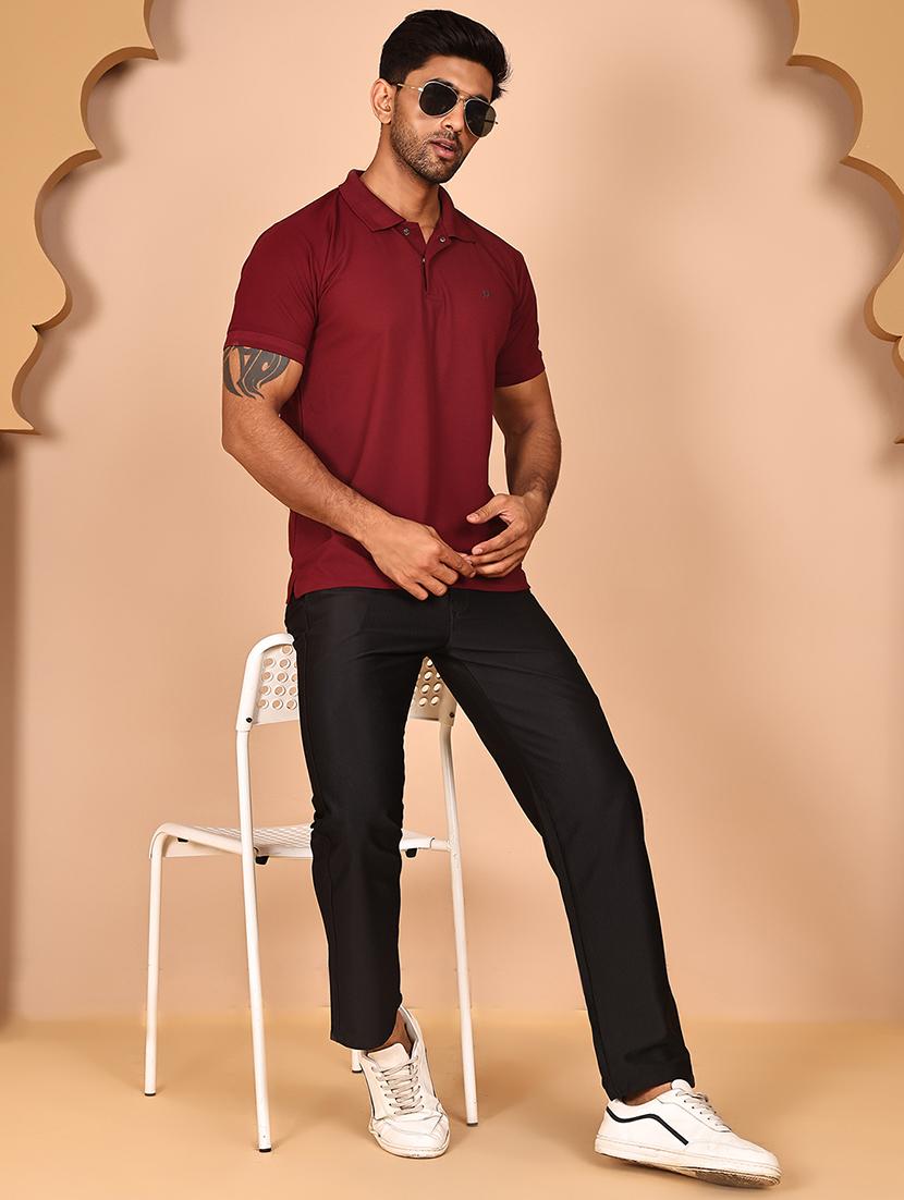 men solid mid rise flat front casual chinos - 21977714 - Standard Image - 5