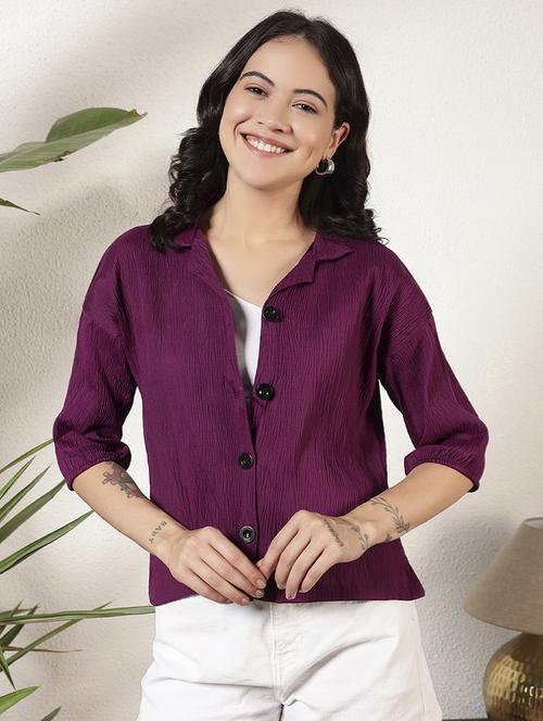 women solid cuban collared regular fit shirt - 21977777 -  Standard Image - 0
