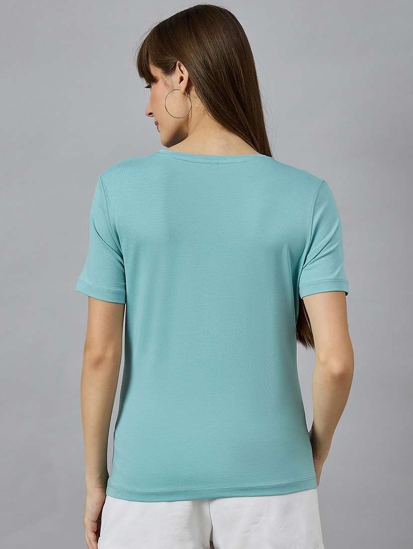 women solid short sleeve regular fit t-shirt - 21977824 -  Standard Image - 3