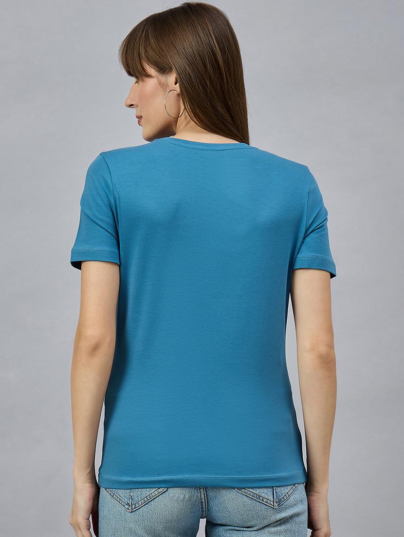 women solid short sleeve regular fit t-shirt - 21977825 - Standard Image - 3