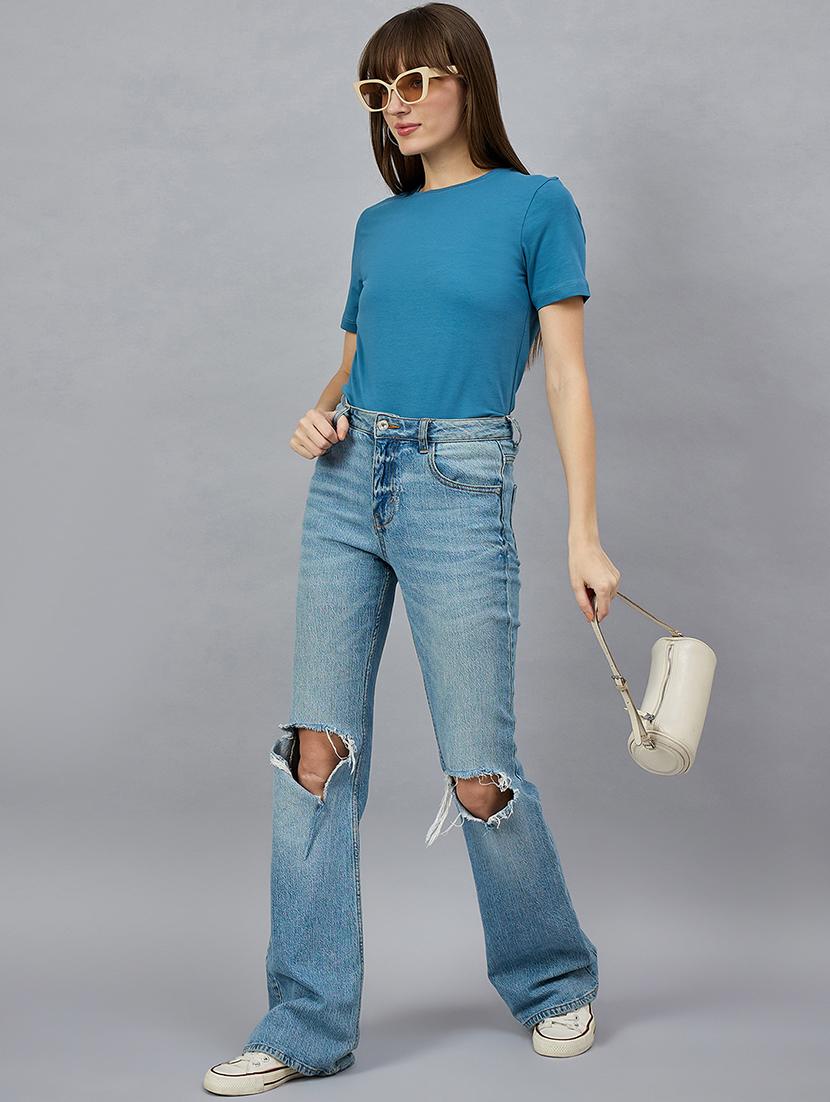 women solid short sleeve regular fit t-shirt - 21977825 - Standard Image - 5
