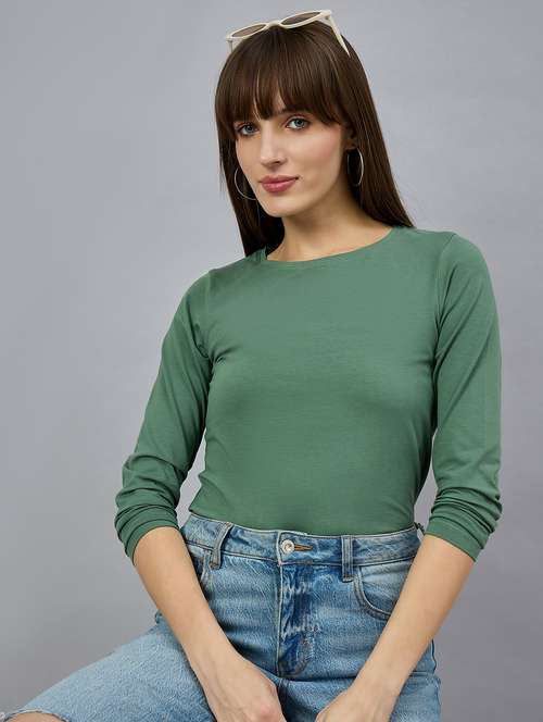 women solid long sleeve regular fit t-shirt - 21977827 -  Standard Image - 0