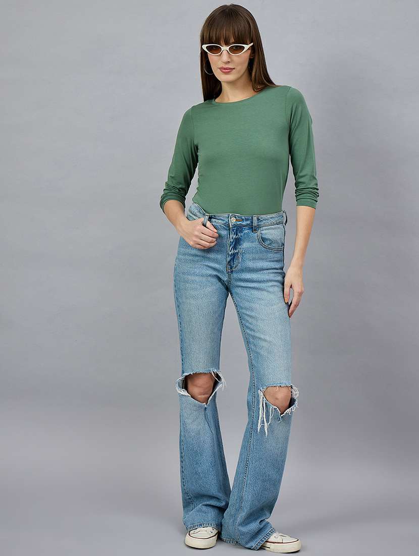 women solid long sleeve regular fit t-shirt - 21977827 - Standard Image - 5
